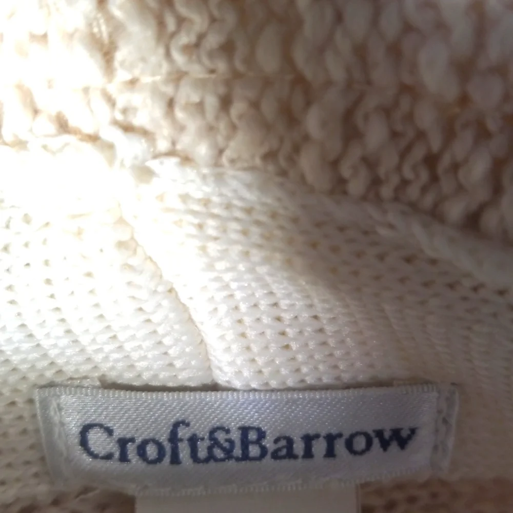 👒 CROFT & BARROW  OFF WHITE HAT 👒 WITH RIBBON TIE FRONT
